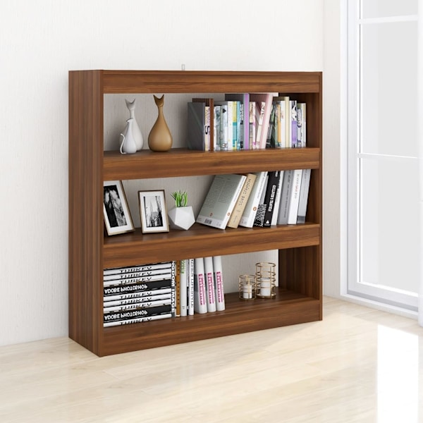 vidaXL Bokhylla/Rumsavdelare brun ek 100x30x103 cm Brun