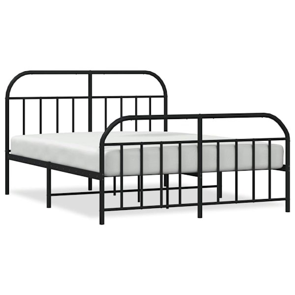 vidaXL Sängram utan madrass med fotgavel metall svart 180x200 cm Svart