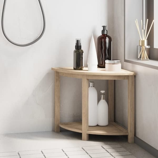 vidaXL Sidobord för badrum 45x45x45 cm massiv teak Brun