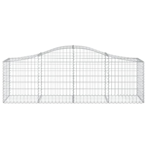 vidaXL Gabioner bågformade 9 st 200x50x60/80 cm galvaniserat järn Silver