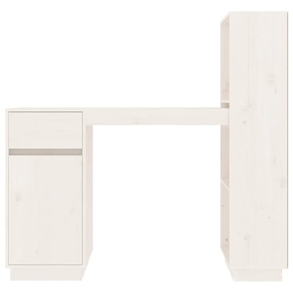 vidaXL Skrivbord vit 110x53x117 cm massiv furu Vit