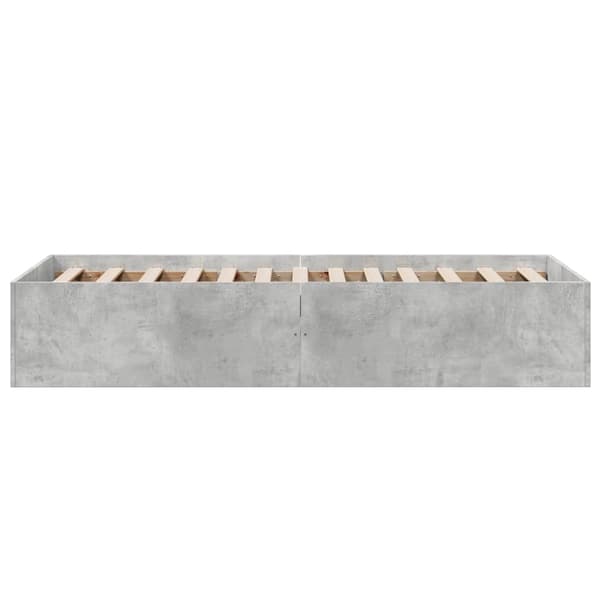 vidaXL Sängram betonggrå 100x200 cm konstruerad trä Grå