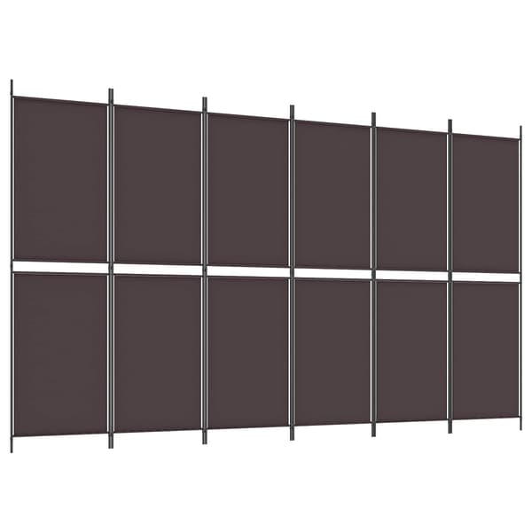 vidaXL Rumsavdelare 6 paneler brun 300x180 cm tyg Brun
