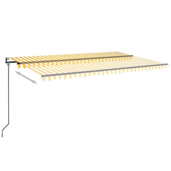 vidaXL Automatisk markis med vindsensor & LED 500x350 cm gul/vit Gul