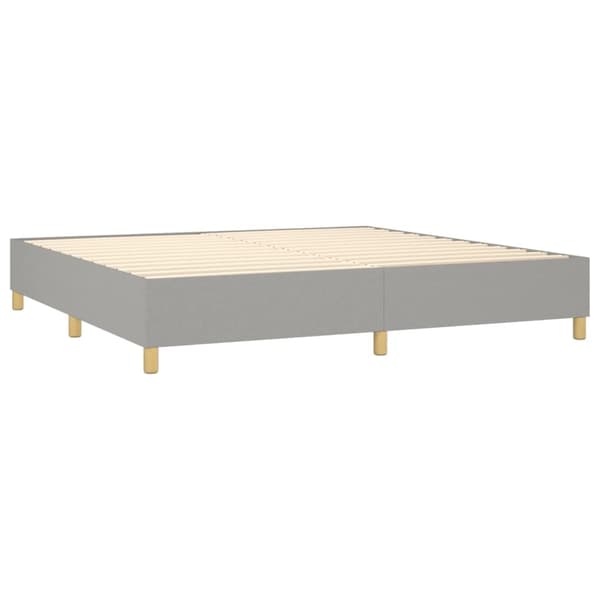 vidaXL Ramsäng med madrass & LED ljusgrå 200x200 cm tyg Grå