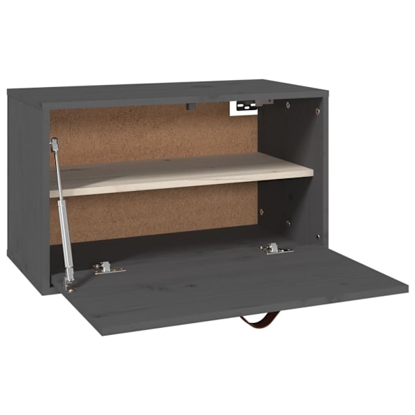 vidaXL Väggskåp grå 60x30x35 cm massiv furu Grå