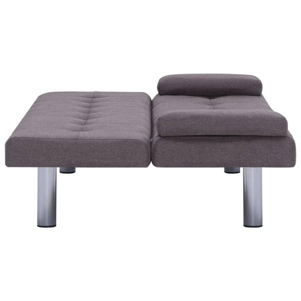 vidaXL Bäddsoffa med två kuddar taupe polyester Taupe