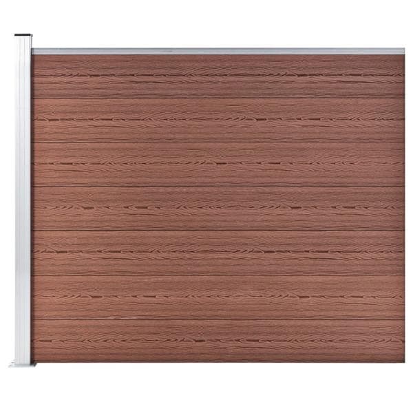 vidaXL Staketpanel WPC 175x146 cm brun Brun