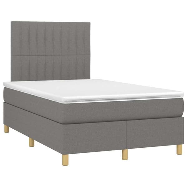 vidaXL Ramsäng med madrass mörkgrå 120x190 cm tyg Grå