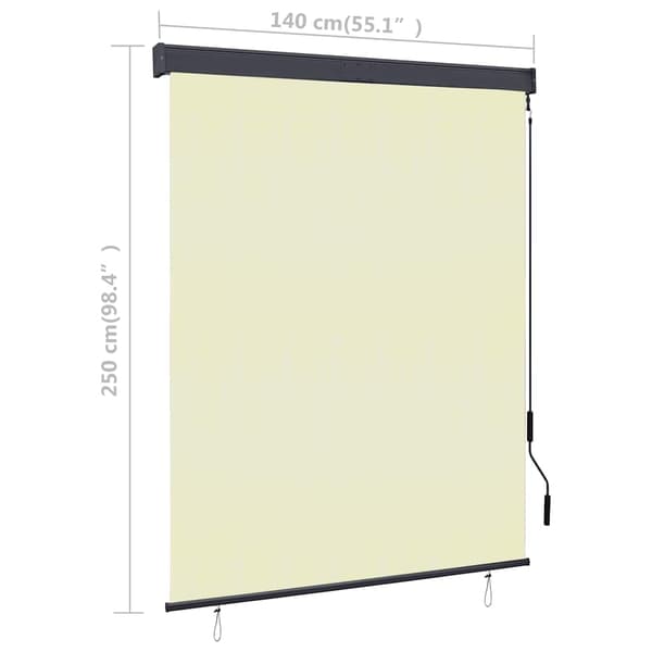 vidaXL Rullgardin utomhus 140x250 cm gräddvit Creme
