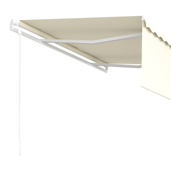 vidaXL Automatisk markis med rullgardin 4x3m gräddvit Creme
