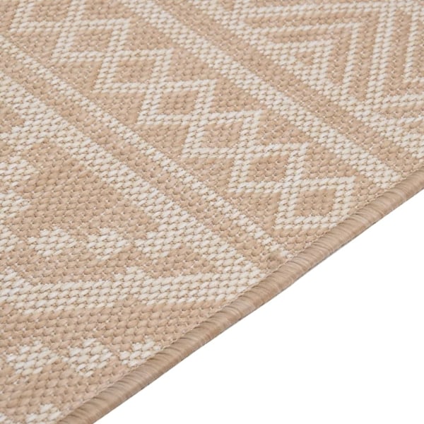 vidaXL Utomhusmatta plattvävd 80x150 cm bruna ränder Brun