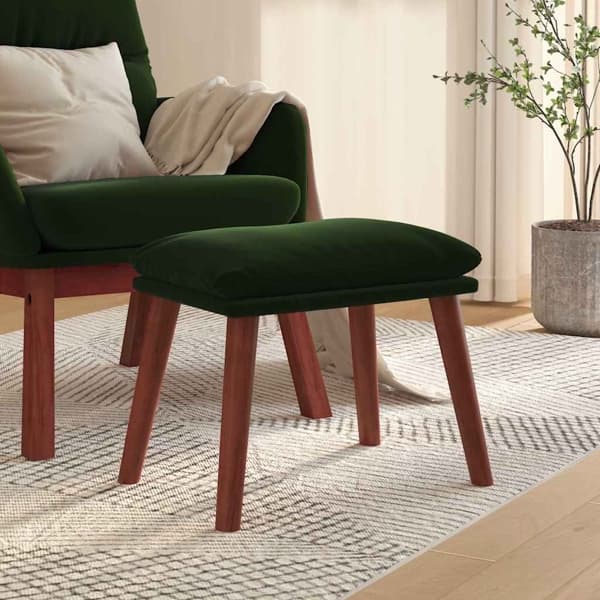 vidaXL Fotpall mörkgrön 45x29,5x35 cm sammet Grön
