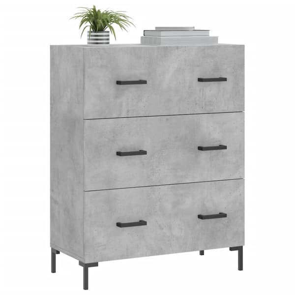 vidaXL Skänk betonggrå 69,5x34x90 cm konstruerat trä Grå