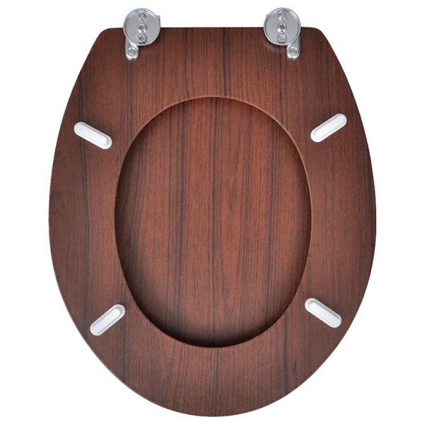 vidaXL Toalettsitsar med lock 2 st MDF brun Brun