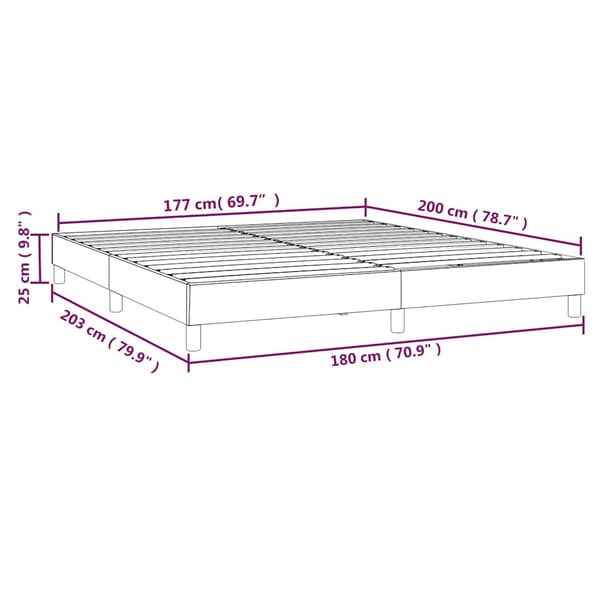vidaXL Boxspring-sängram rosa 180x200 cm sammet Rosa