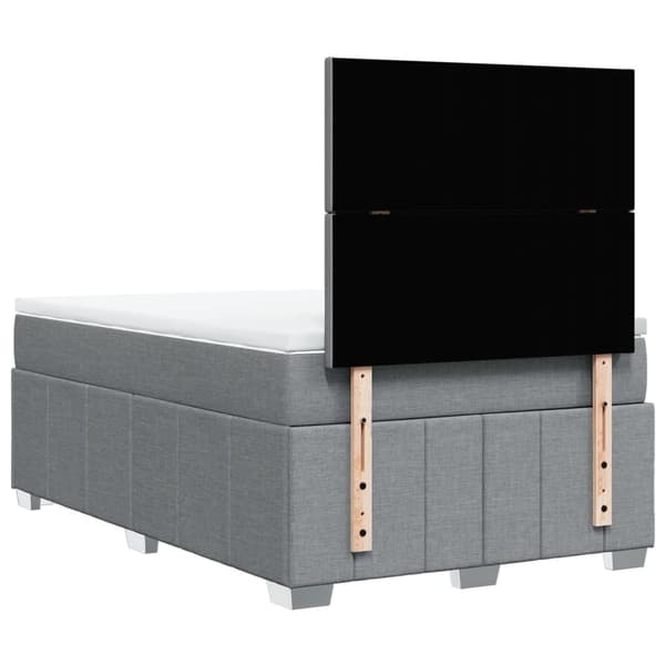 vidaXL Ramsäng med madrass ljusgrå 120x200 cm tyg Grå
