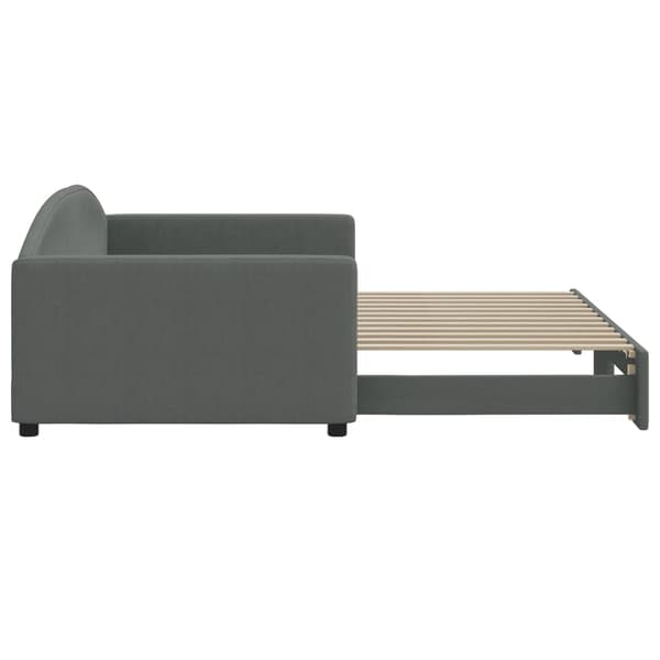 vidaXL Dagbädd utdragbar mörkgrå 100x200 cm tyg Grå