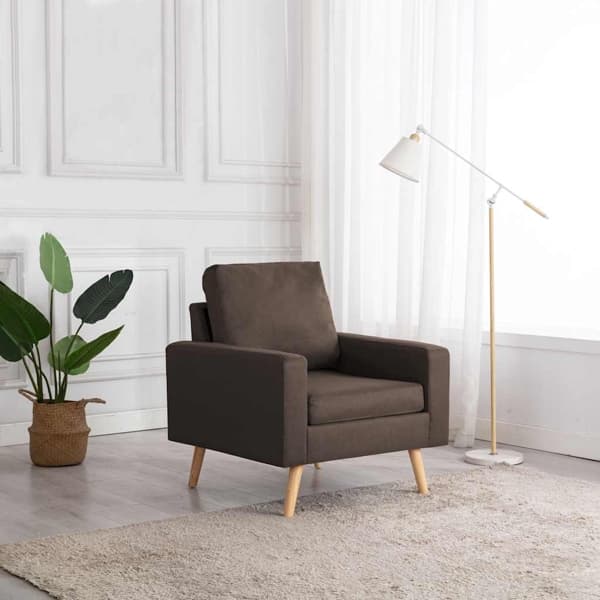 vidaXL Fåtölj brun tyg Brun