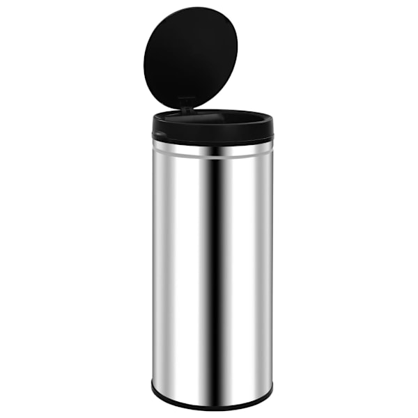 vidaXL Soptunna med automatisk sensor 80 L rostfritt stål Silver