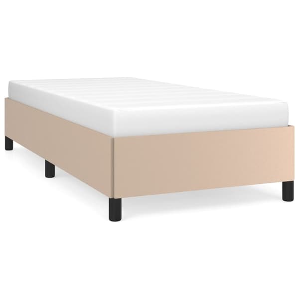 vidaXL Sängram cappuccino 100x200 cm konstläder Brun