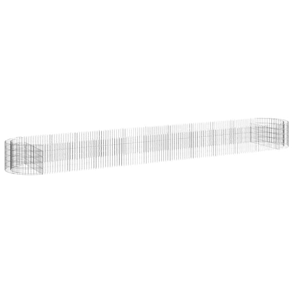 vidaXL Planteringsgabion galvaniserat järn 600x100x50 cm Silver