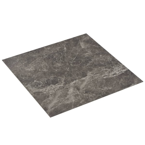 vidaXL Självhäftande PVC-golvplankor 5,11 m² svart marmor Svart