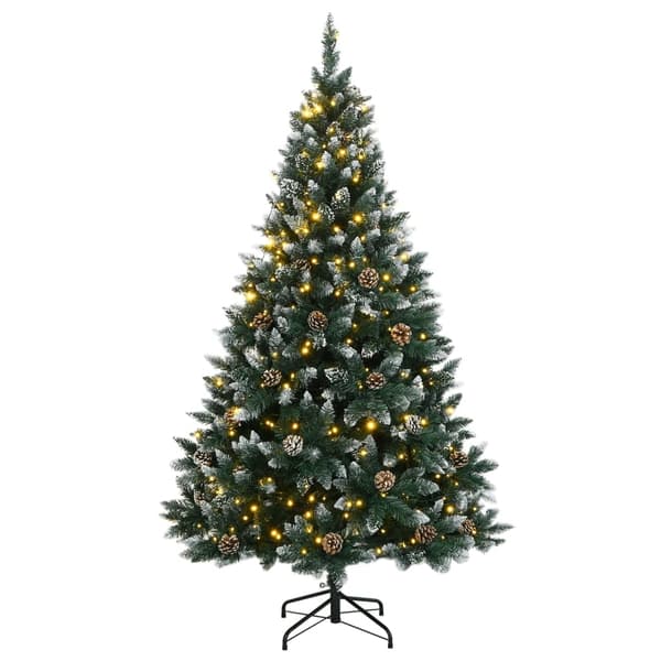 vidaXL Plastgran 300 LEDs 180 cm Grön