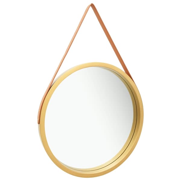 vidaXL Väggspegel med rem 60 cm guld Guld