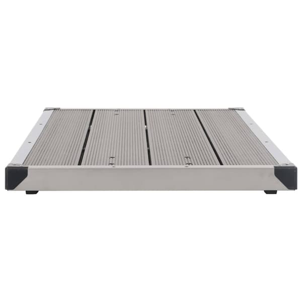 vidaXL Golv till utedusch WPC rostfritt stål 110x62 cm grå grå