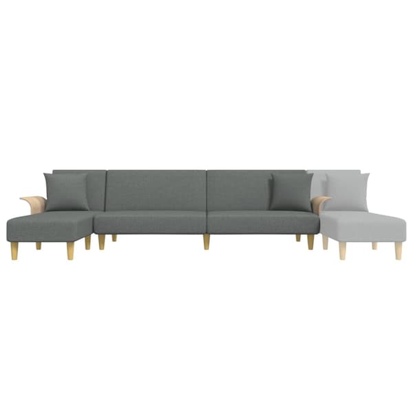 vidaXL L-formad bäddsoffa mörkgrå 279x140x70 cm tyg Grå