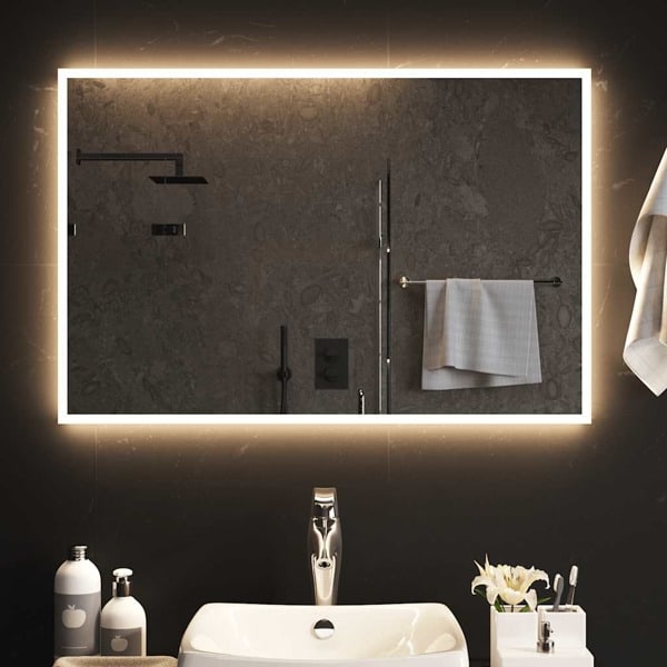 vidaXL Badrumsspegel LED 90x60 cm Transparent