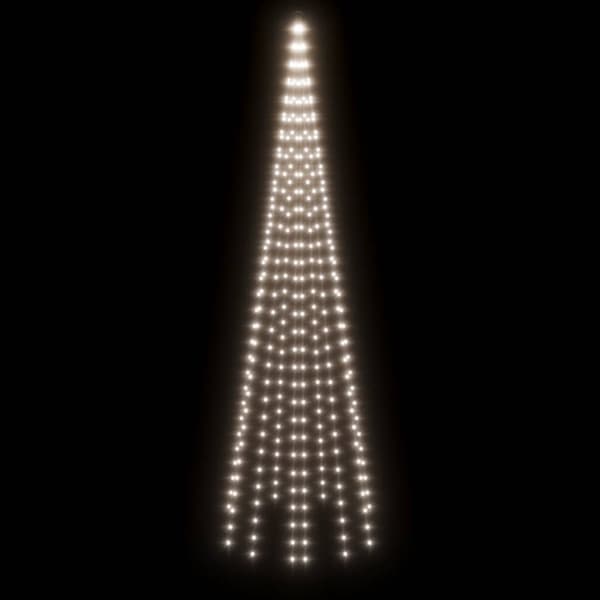 vidaXL Julgran på flaggstång kallvit 310 LEDs 300 cm Kallvit