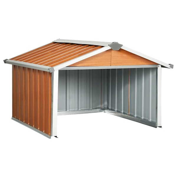 vidaXL Skjul för robotgräsklippare 92x97x63 cm galvaniserat stål brun Brun
