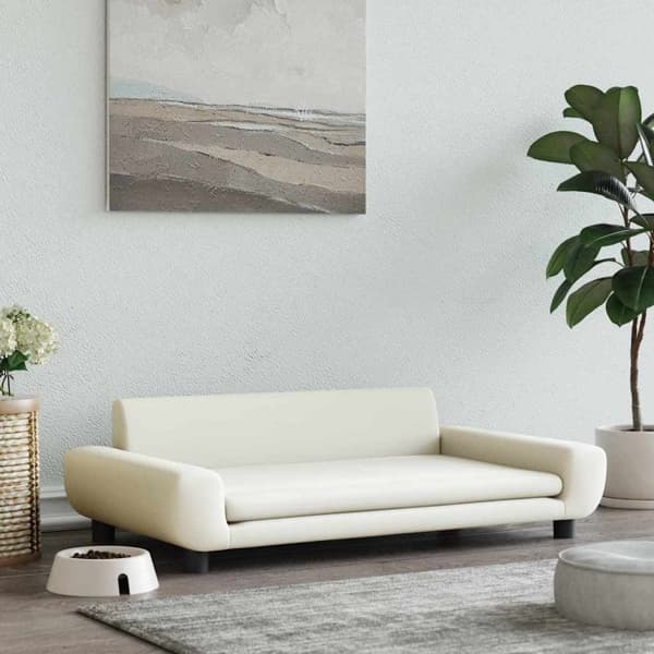 vidaXL Hundbädd gräddvit 100x54x33 cm sammet Kräm