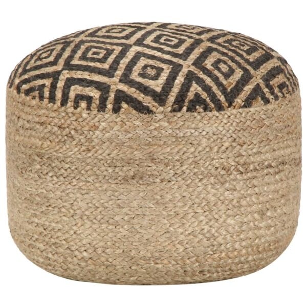 vidaXL Handgjord sittpuff svart 45x30 cm jute Svart