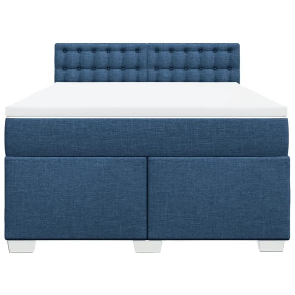 vidaXL Ramsäng med madrass blå 160x200 cm tyg Blå