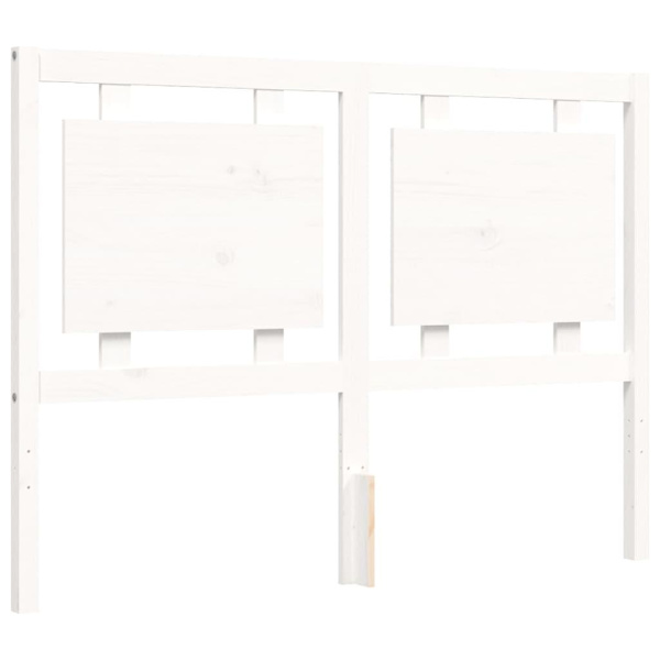 vidaXL Sängram med huvudgavel vit 120x200 cm massivt trä Vit