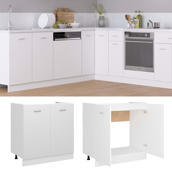 vidaXL Underskåp för diskho “Lyon” vit 80x46x81,5 cm konstruerat trä Vit