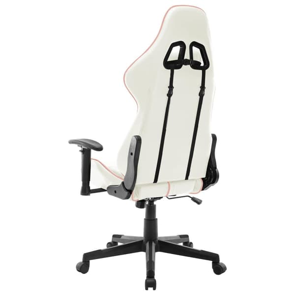 vidaXL Gamingstol vit och rosa konstläder multifärg