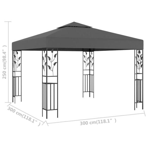 vidaXL Paviljong 3x3 m antracit Antracit