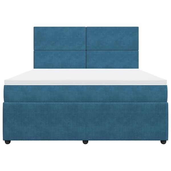 vidaXL Ramsäng med madrass blå 180x200 cm sammet Blå