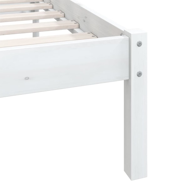 vidaXL Sängram vit massiv furu 200x200 cm Vit