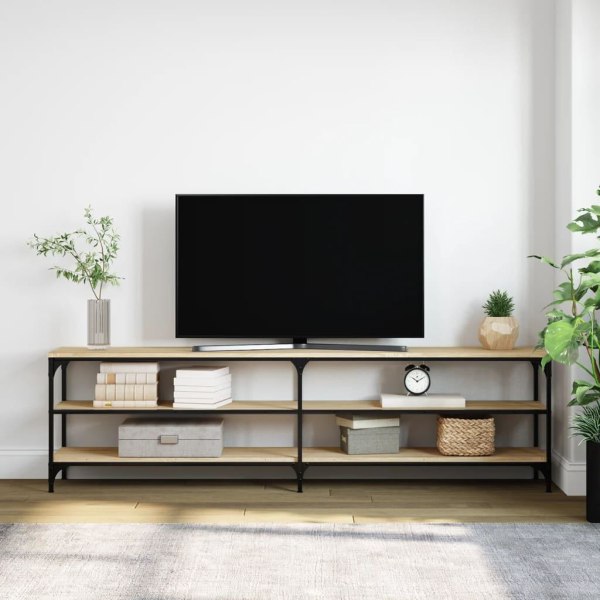 vidaXL Tv-bänk sonoma-ek 180x30x50 cm konstruerat trä och metall Brun