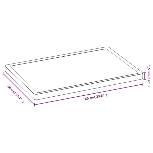 vidaXL Skärbräda 40x60x1,5 cm bambu Brun