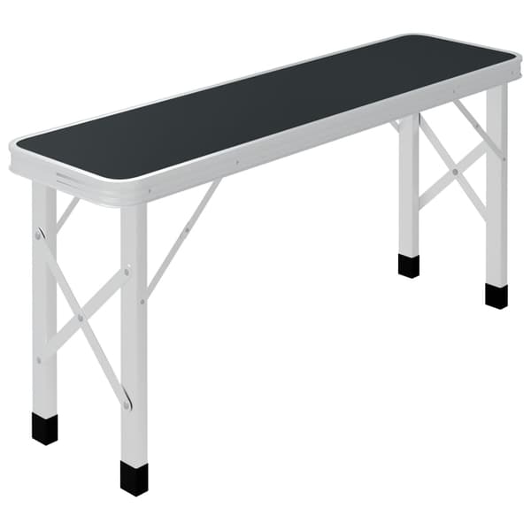 vidaXL Hopfällbart campingbord med 2 bänkar aluminium grå grå