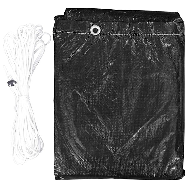 vidaXL Hammockskydd 2 delar 10 öljetter 2 dragkedjor 255x145x170 cm Svart