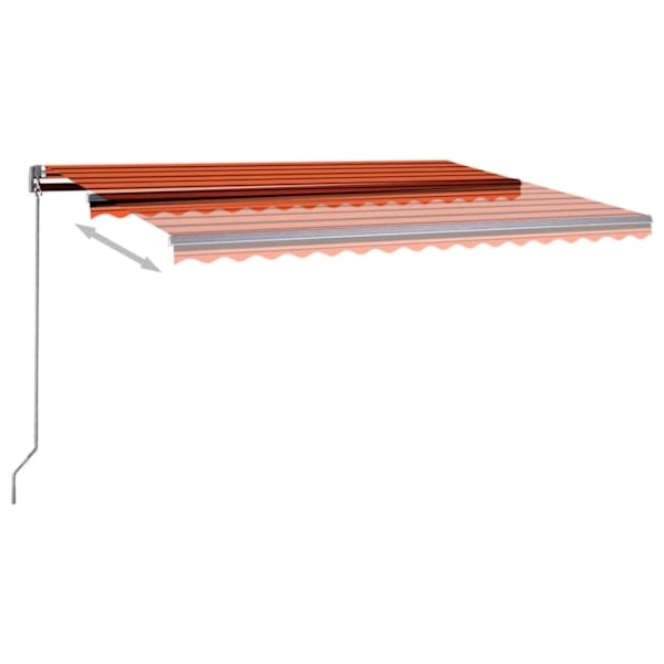 vidaXL Fristående markis automatisk 450x350 cm orange/brun Flerfärgsdesign
