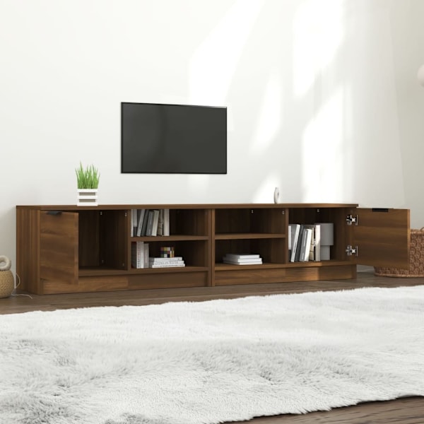 vidaXL Tv-bänkar 2 st brun ek 80x35x36,5 cm konstruerat trä Brun