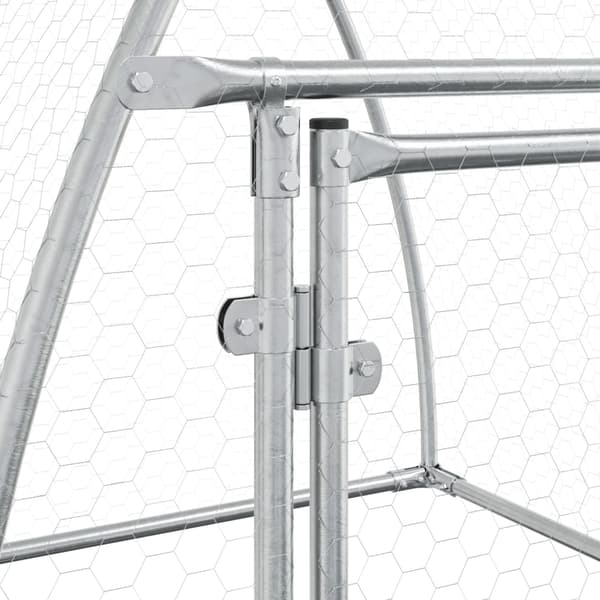 vidaXL Hönsbur silver 100x105x120 cm galvaniserat stål Silver